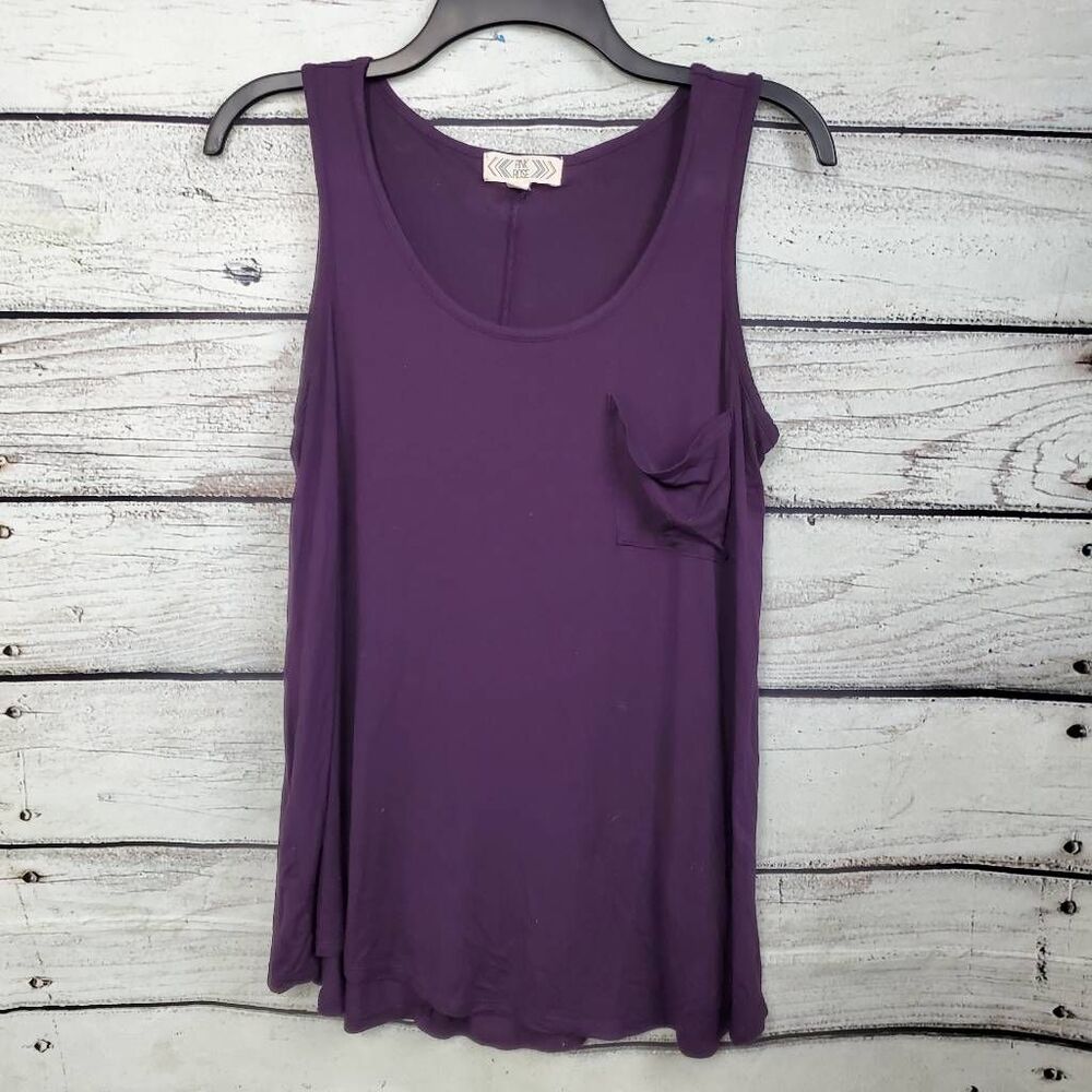 Pink Rose Medium Purple Sleeveless Top